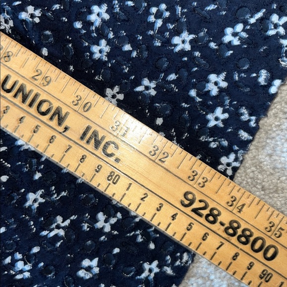 Anthropologie Maeve Lillianne Navy Blue Floral Eyelet Mini Dress size L - Picture 7 of 8